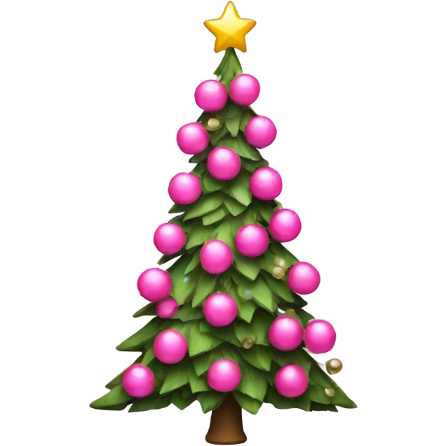 Christmas tree with pink decorations  emoji