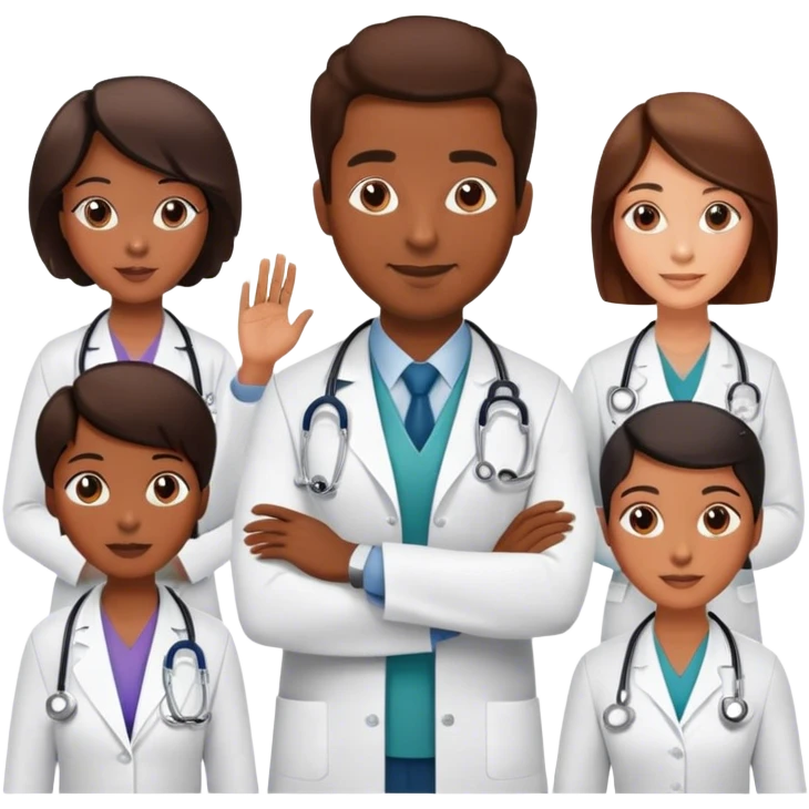A doctor conducting wellness session with employees  emoji