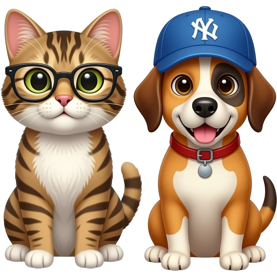 😺👓🐶🧢 Hello friends emoji