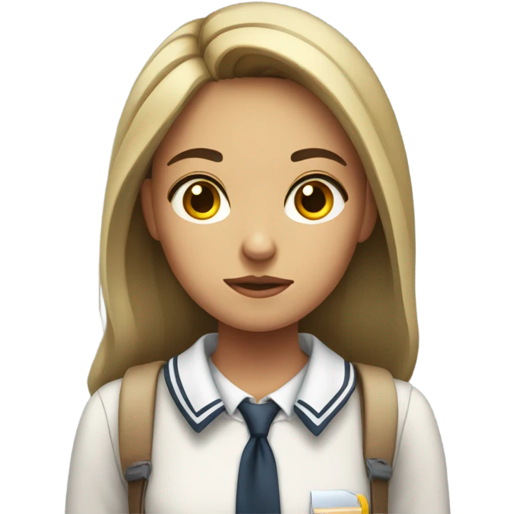 bored female student uniform emoji