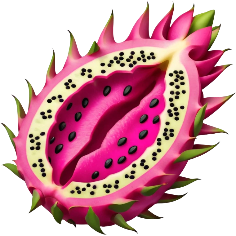 Realistic Dragonfruit cut open with flat inside emoji