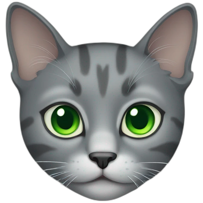 Grey cat with Green eyes  emoji