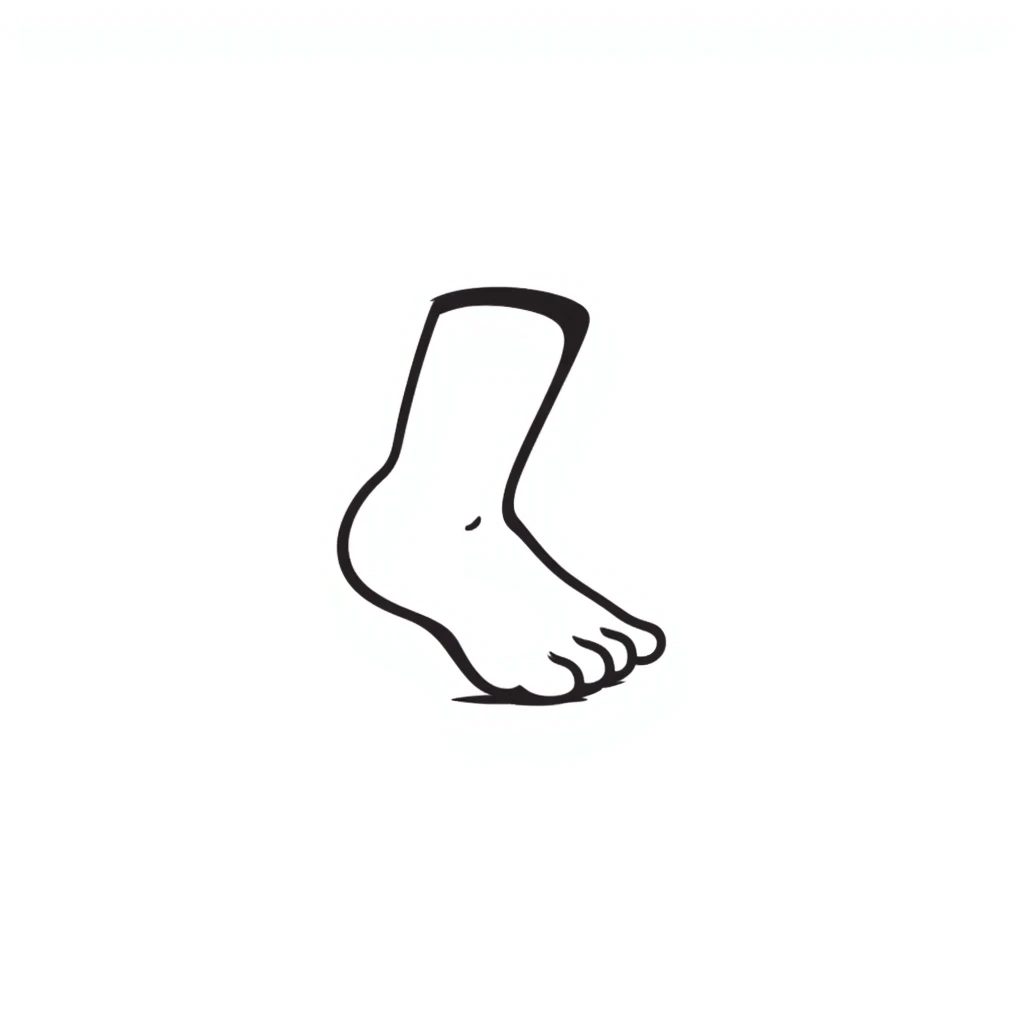 cartoon foot with toes spread wide like fingers emoji