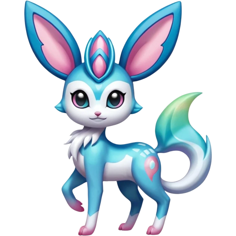 Colorful Exotic Meloetta-Sylveon-Glaceon-Venom-Stitch-Fakémon-creature-hybrid emoji