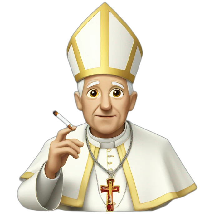 pope smoking cigarette emoji