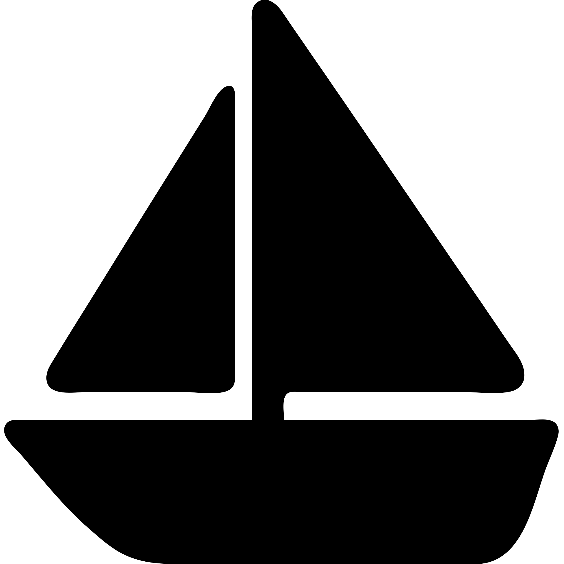 solid filled icon of a sailboat emoji
