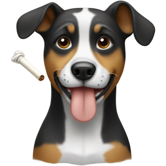 Dog with a joint emoji