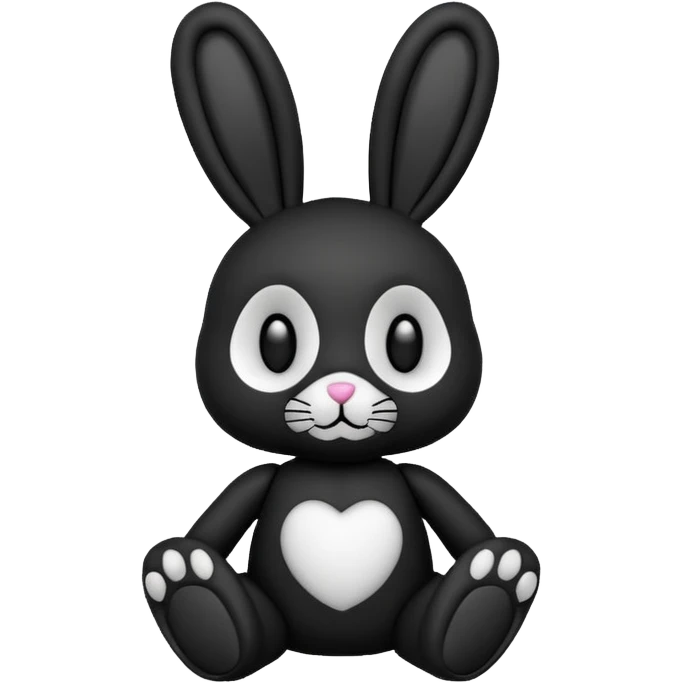 Emoji pour twitch d'une peluche lapin squelette noir qui dit bonjour emoji