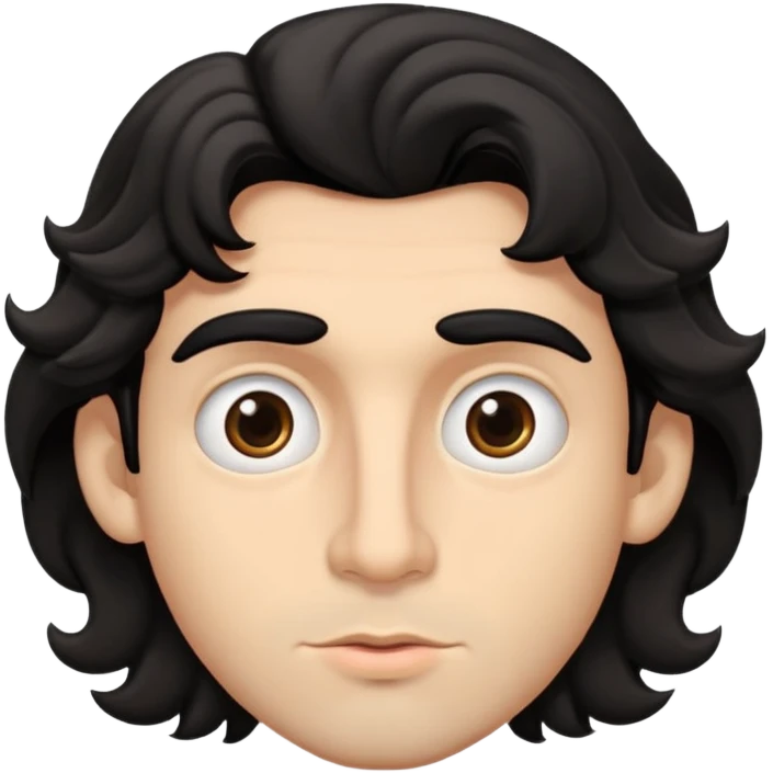 guy with black, wavy hair, thick eyebrows, medium to large size nose and big lips. also has big eyes emoji