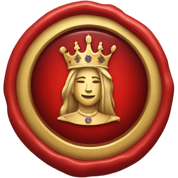 queen wax seal red circle emoji