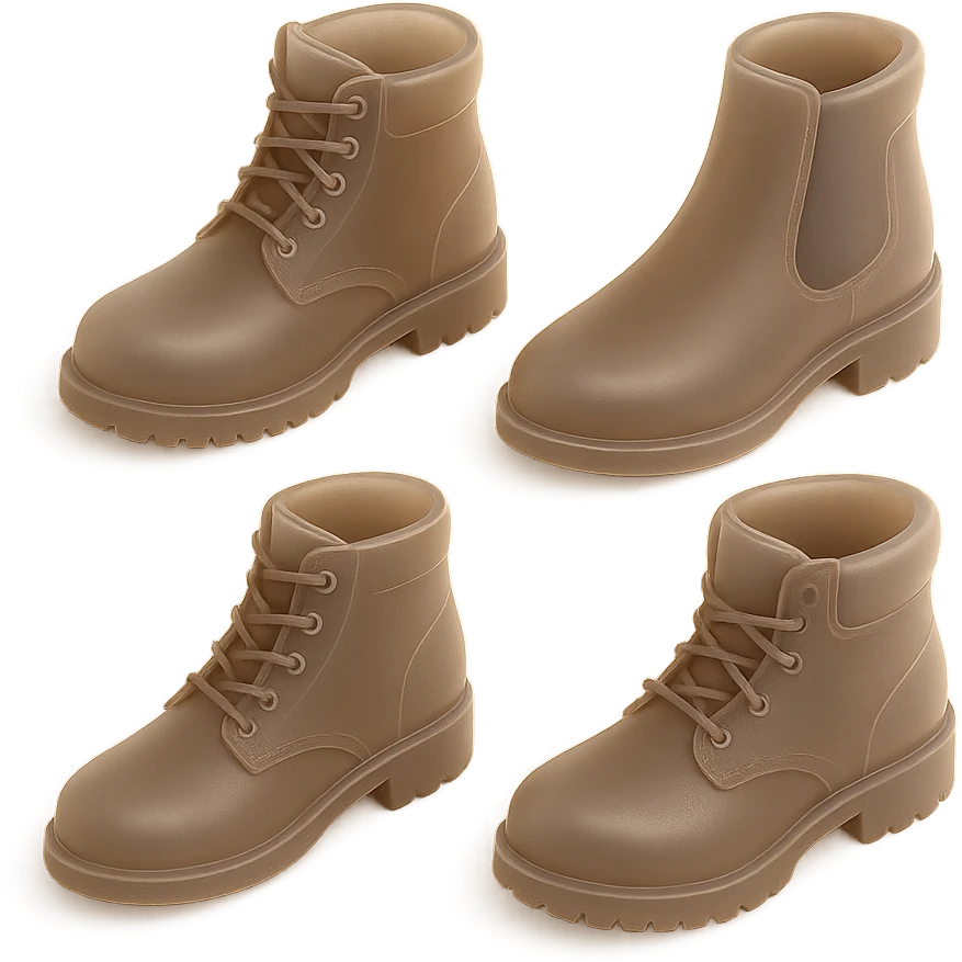 brown boots, 3D style, realistic shading emoji