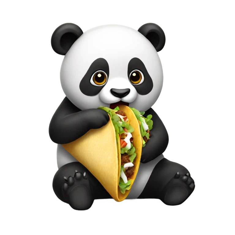 panda eating a taco emoji