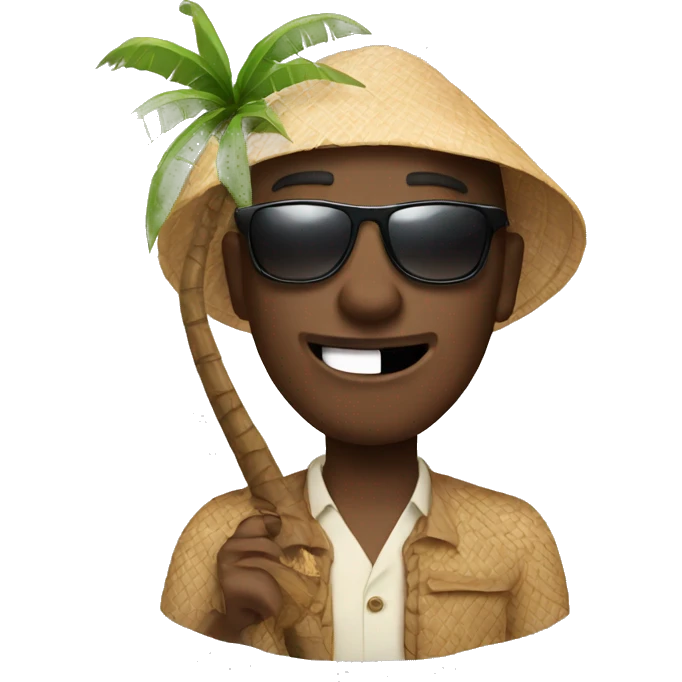Man with a coconut and sunglasses  emoji