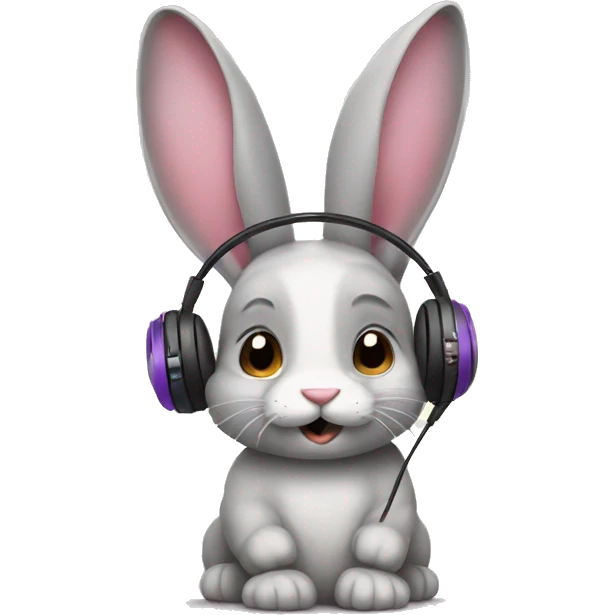bunny with headphones emoji