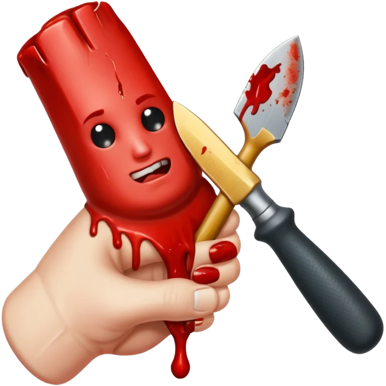 Bloody thumb with chisel emoji