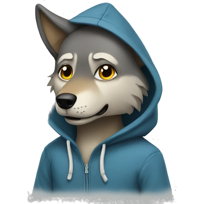 Wolf in a hoodie  emoji