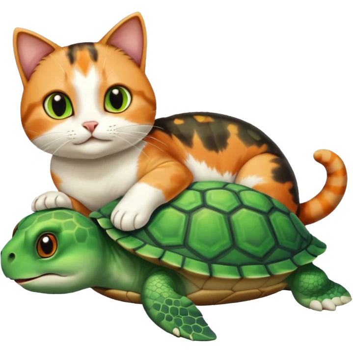 cat playing with turtle emoji