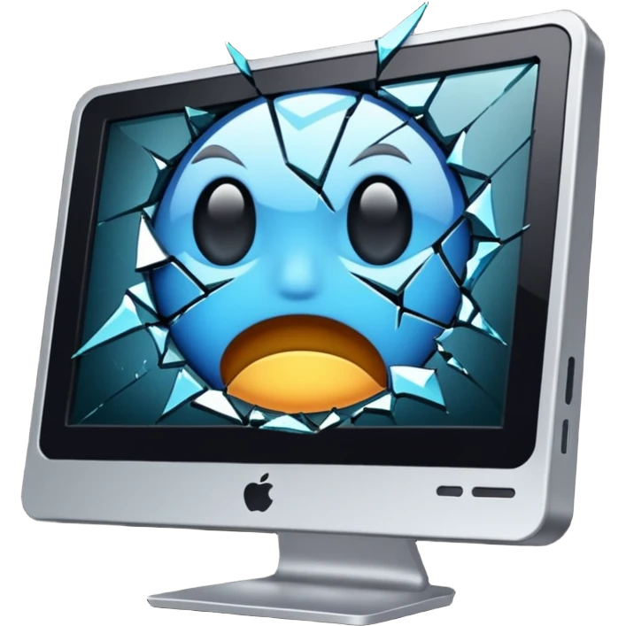 Broken computer monitor emoji