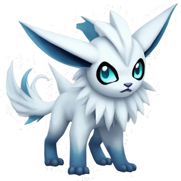 Edgy Cool Kawaii Absol-Silvally-Vaporeon-Absol-Pokémon Full Body emoji
