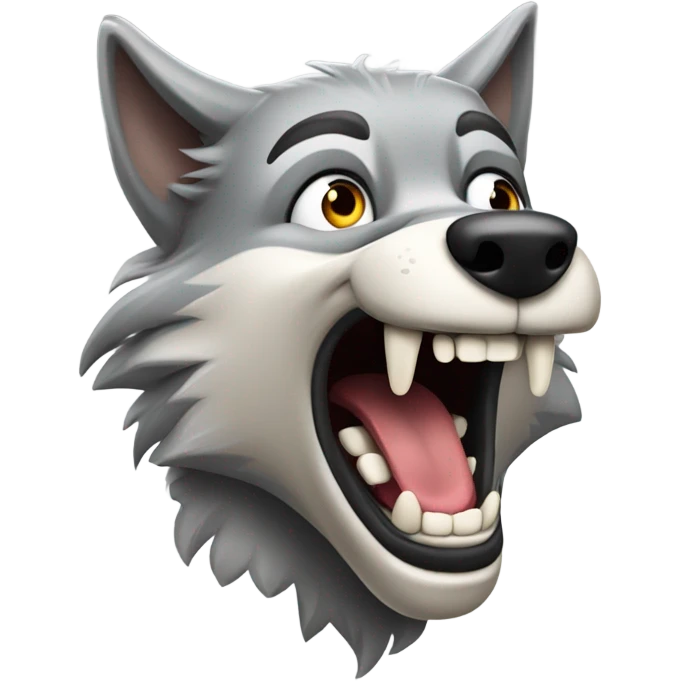 laughing gray wolf emoji