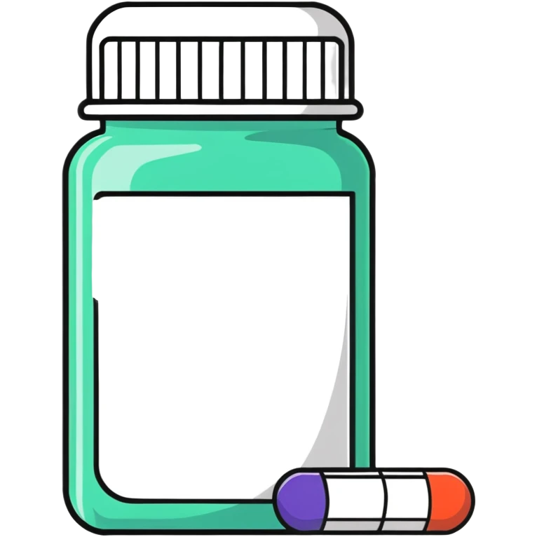 medicine pill bottle with tablets emoji