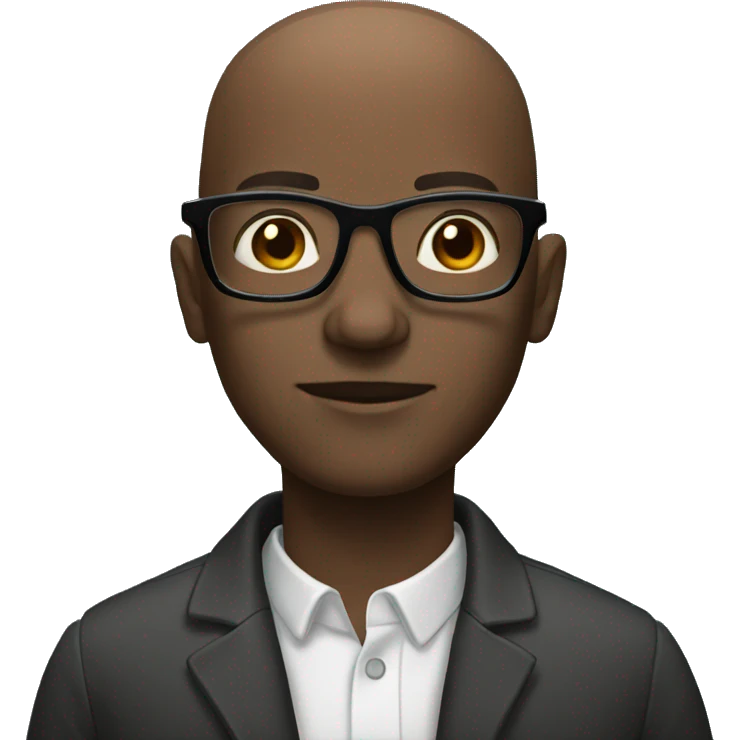 black bald person with glasses emoji