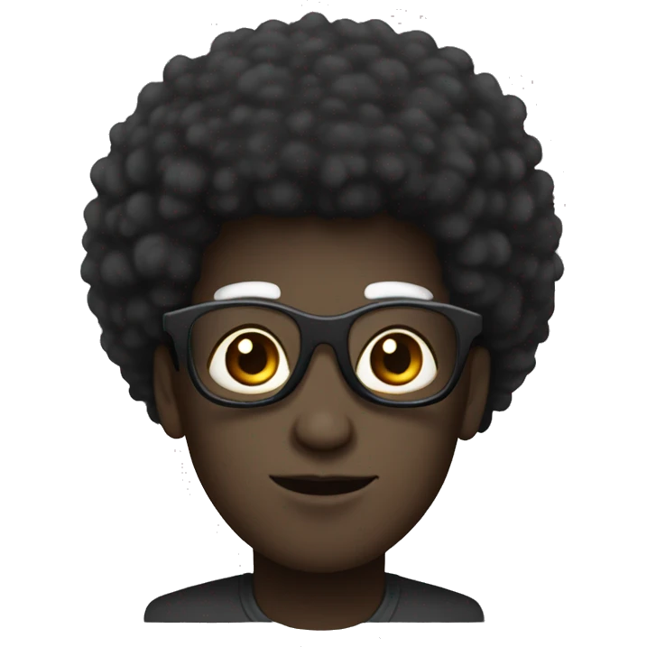 Black lama with a fro emoji