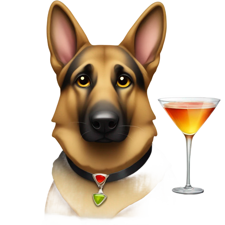german shepard with a martini  emoji