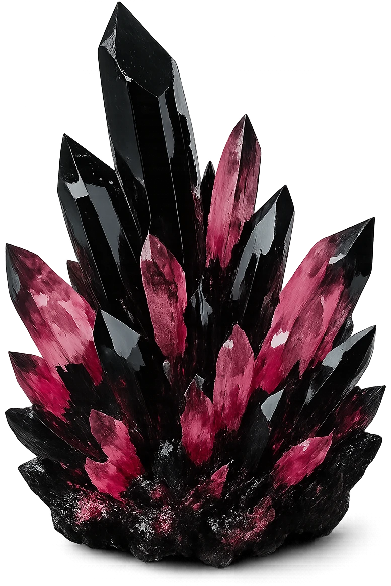 black and pink crystal cluster emoji