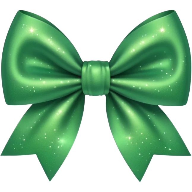 sparkly bow green emoji