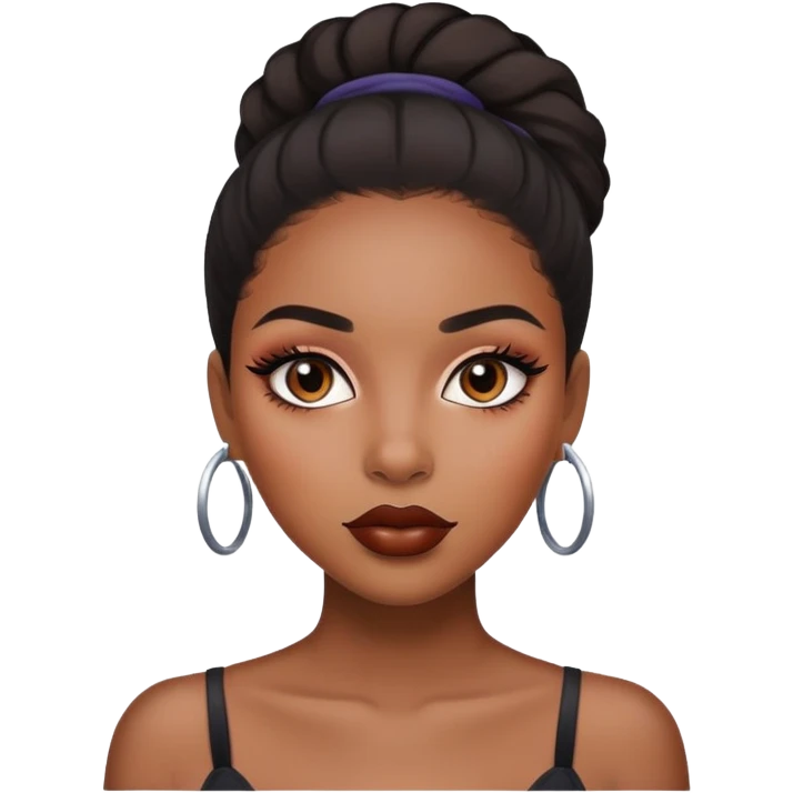 Black girl Latina makeup look emoji