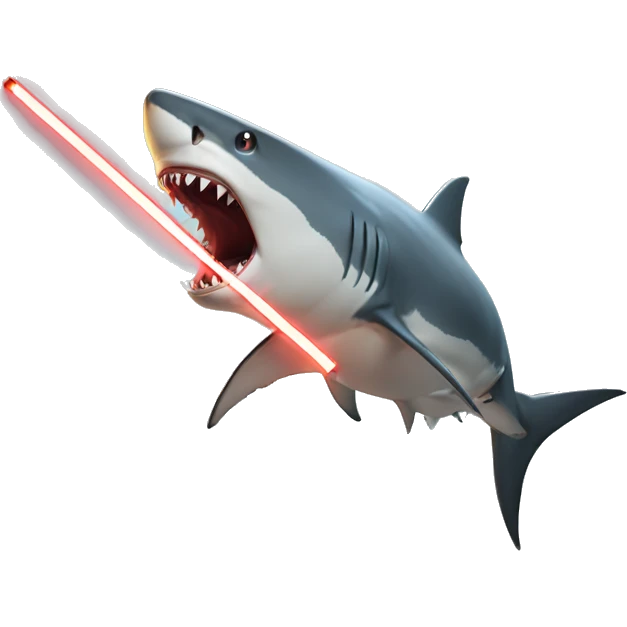 Shark shooting out lasers emoji