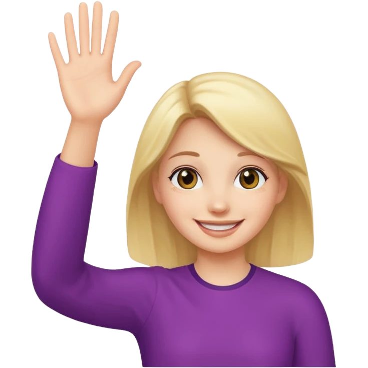 Girl waving  emoji