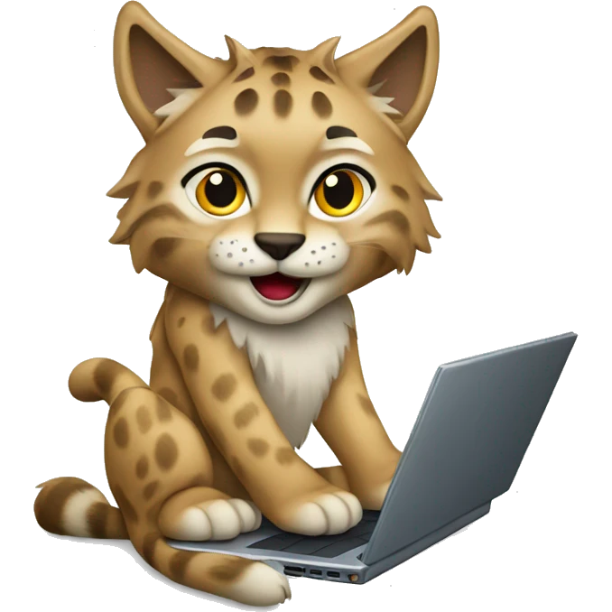 A lynx with a laptop emoji
