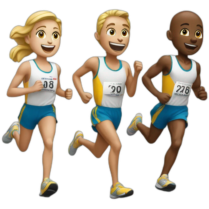 white running trio victory emoji