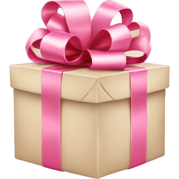 gift with beige and pink wrap  emoji