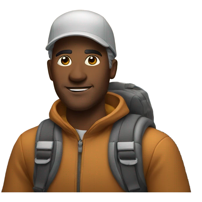 Man booting mountains in background emoji