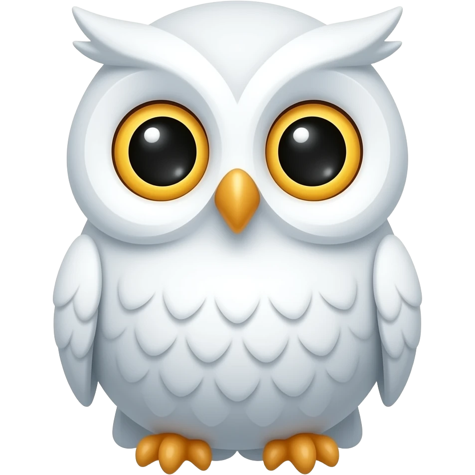 cute cartoon white owl emoji