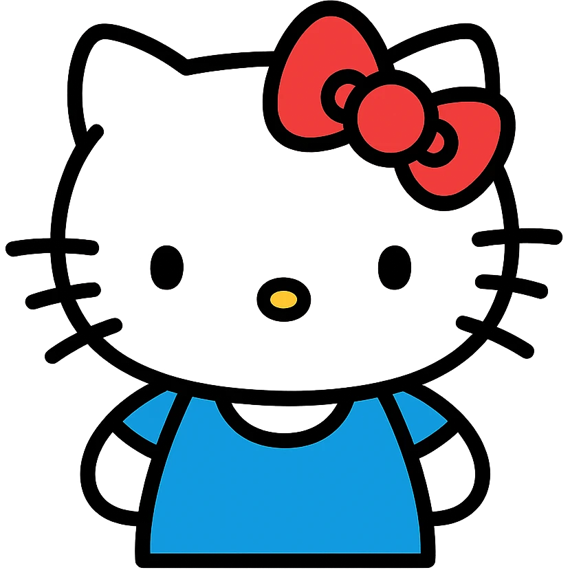 Hello Kitty icon with color outline emoji
