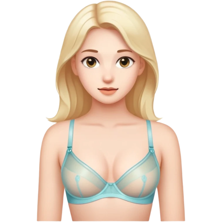 a girl with transparent bra emoji