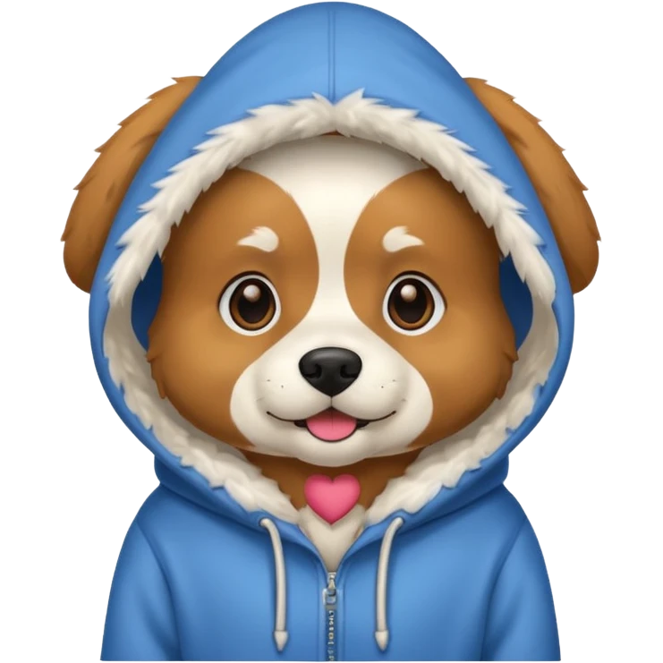 Dog wearing a hoodie emoji
