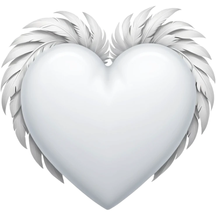 white heart with a feather emoji