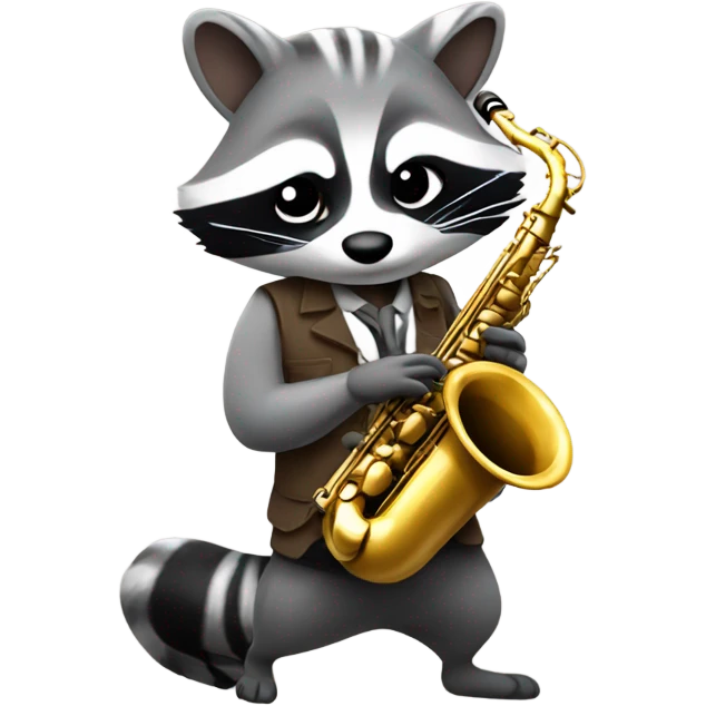 Raccoon playing saxophone emoji