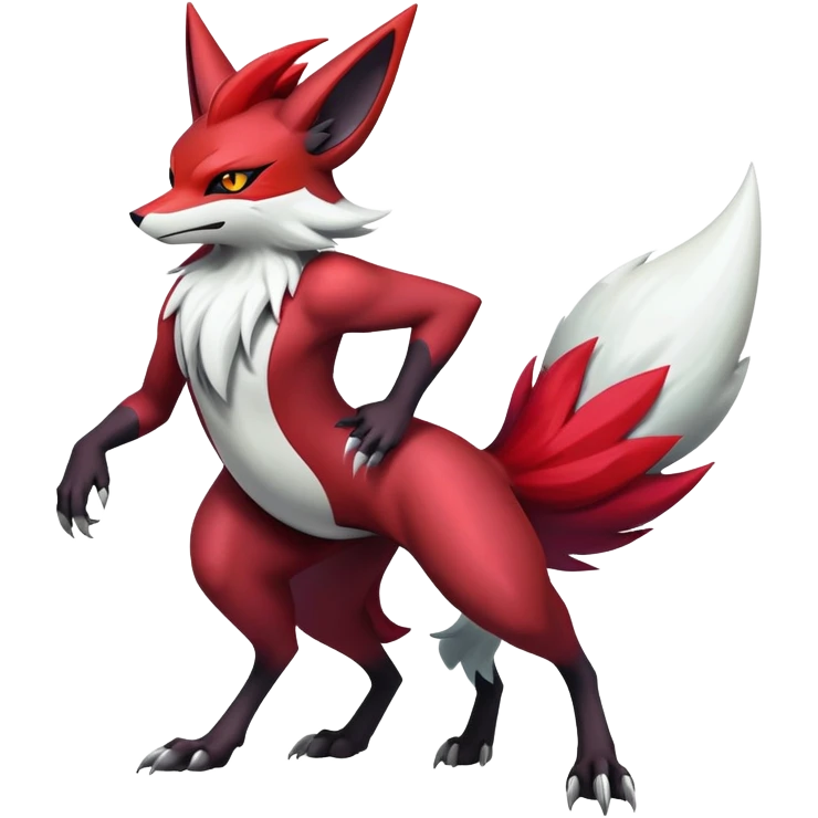 Shiny Exotic Gothic Badass Delphox-Zoroark-Zangoose-hybrid-creature emoji