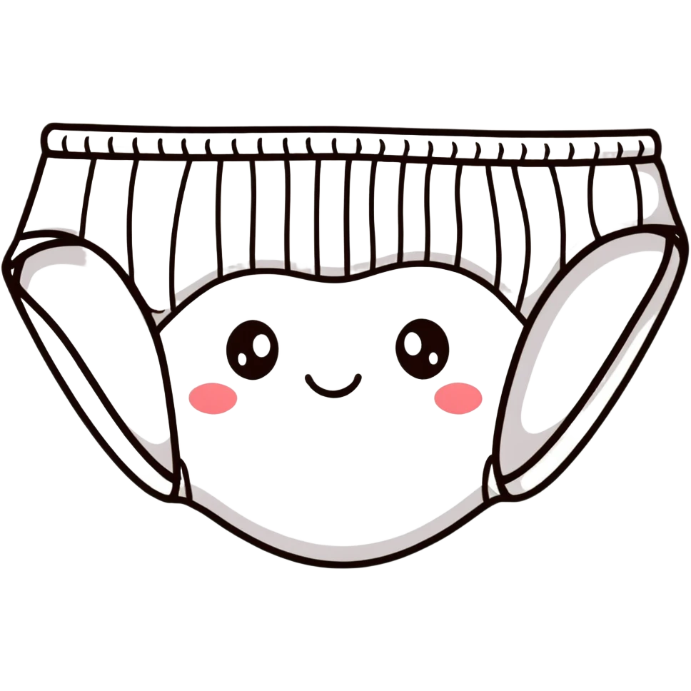 cute cartoon underwear with happy face emoji