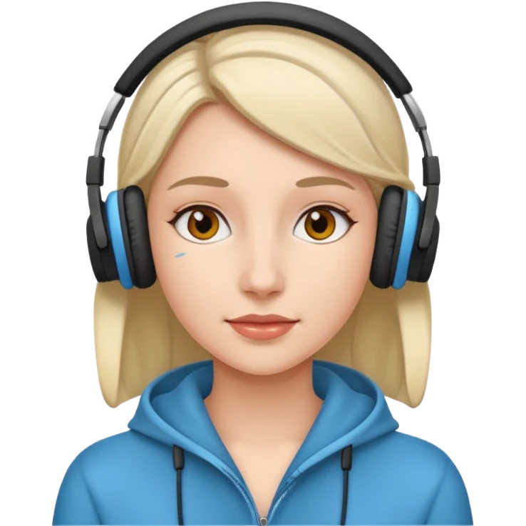 이어폰을 착용한 여자 emoji
