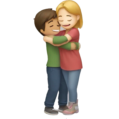 Boy hug girl emoji