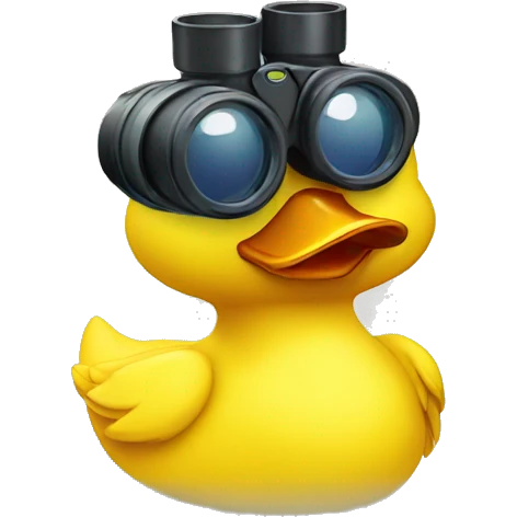 Yellow duck with binoculars emoji