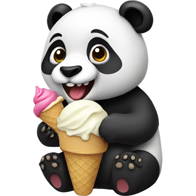 Panda eating ice cream emoji