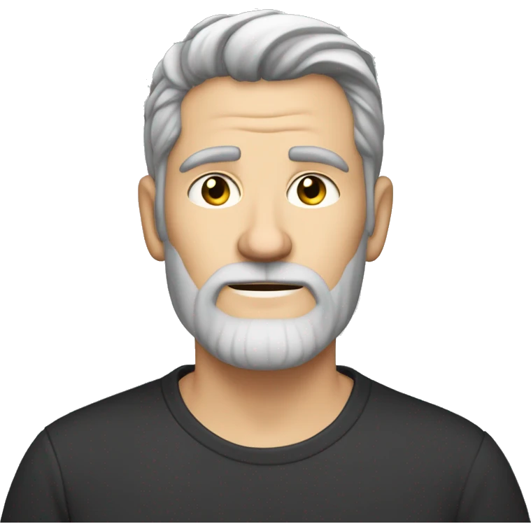 middle age white man, with dark grey hair, with a dark grey circle beard and a plain black tshirt emoji